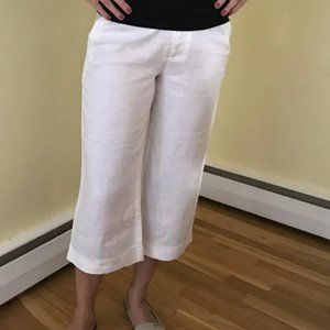 White Linen Capri Pants - New w/tags